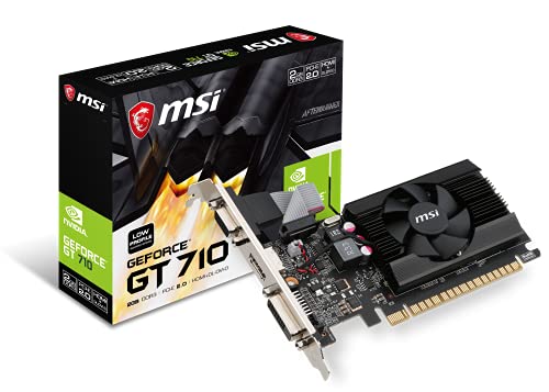 MSI Gaming GeForce GT 710 2GB GDRR3 64-bit HDCP Support DirectX 12 OpenGL 4.5 Single Fan Low Profile Graphics Card (GT 710 2GD3 LP) MSI Gaming GeForce GT 710 2GB GDRR3 64-bit HDCP Support DirectX 12 OpenGL 4.5 Single Fan Low Profile Graphics Card (GT 710 2GD3 LP)